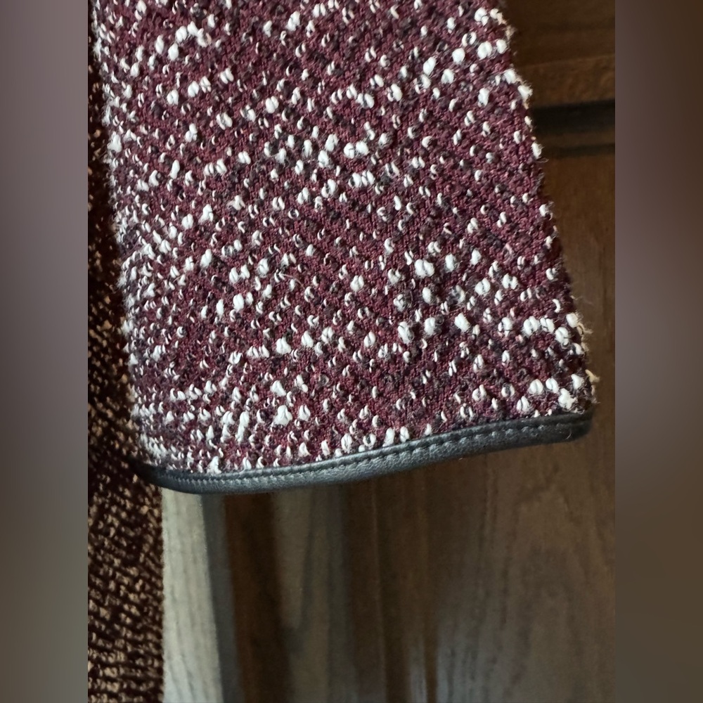 Ann Taylor Factory Marled Burgundy and Ivory Knit Dress Large - Picture 7 of 10